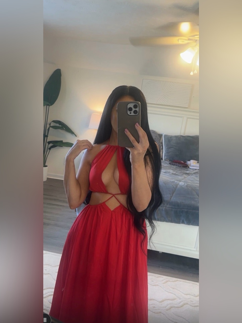 Hello Molly Bright Red Halter Maxi